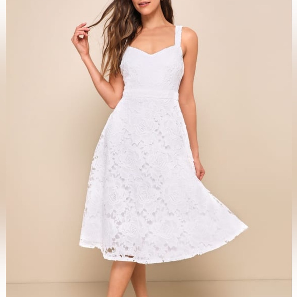 Lulus White Lace Dress